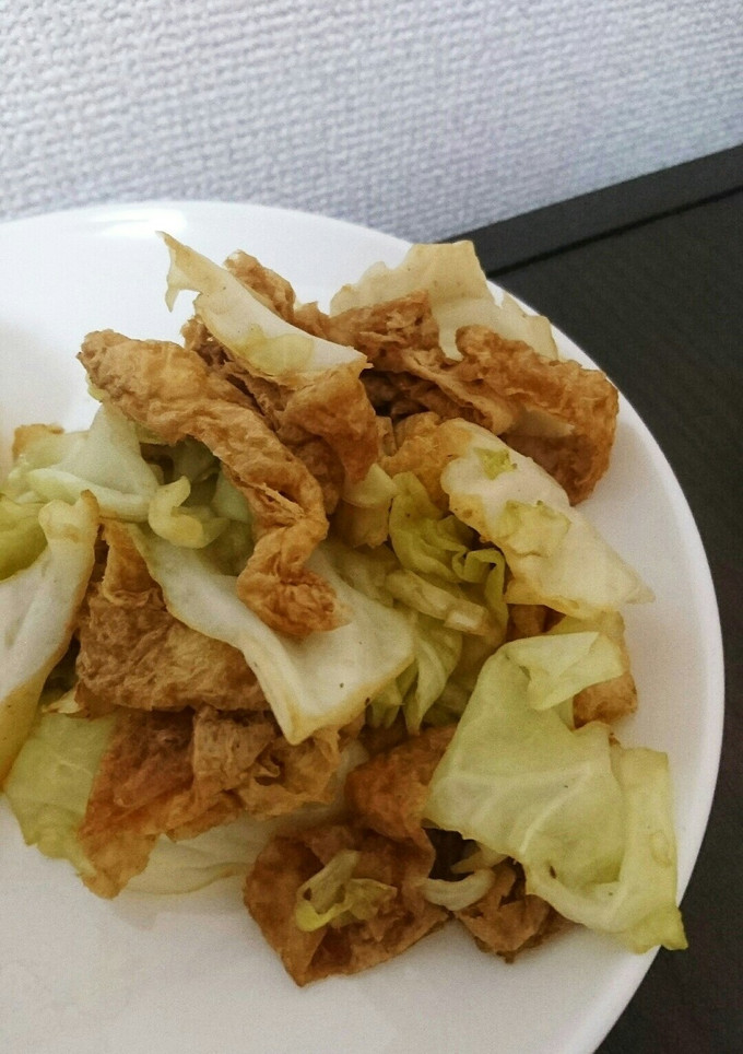簡単キャベツと油揚げの焼肉のたれ炒め☆-レシピのメイン写真
