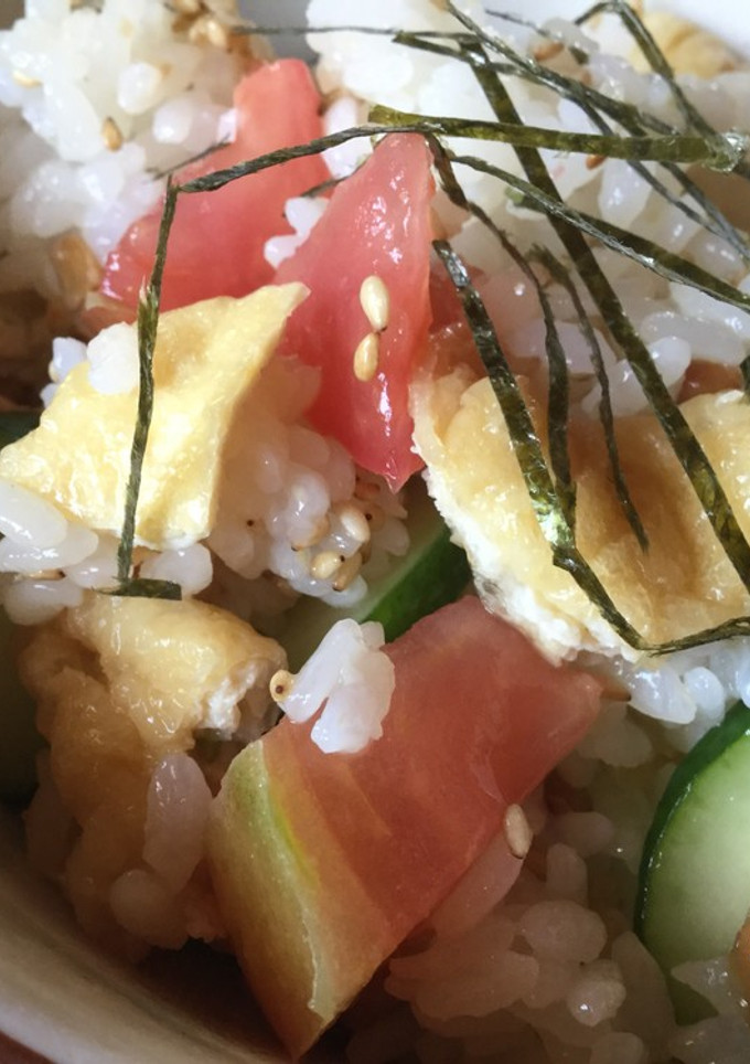 納豆と夏野菜のちらし寿司-レシピのメイン写真