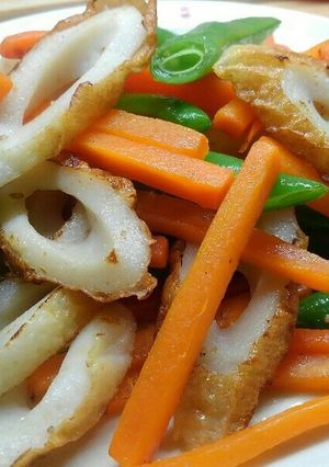 竹輪いんげん人参のガーリック風味炒め-レシピのメイン写真