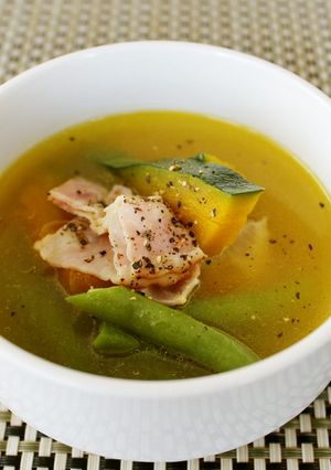 簡単♪かぼちゃといんげんの野菜スープ-レシピのメイン写真
