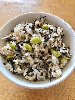 夏に♪梅とひじき枝豆の炊き込みご飯-レシピのメイン写真