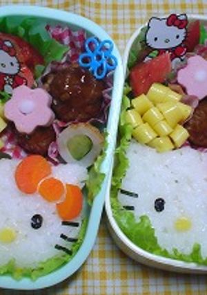 キャラ弁☆キティーちゃん弁当　-レシピのメイン写真