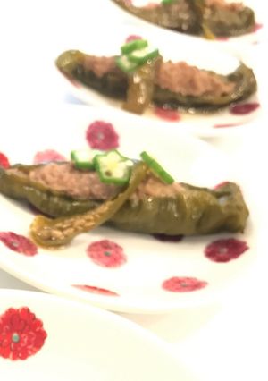 万願寺とうがらしのひき肉詰め-レシピのメイン写真