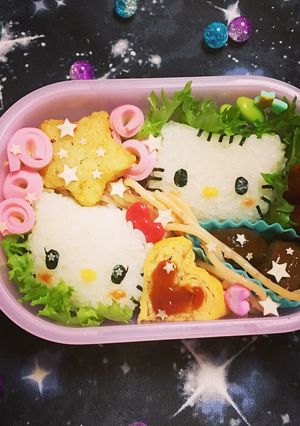 キャラ弁 キティ&ダニエル☆七夕弁当-レシピのメイン写真