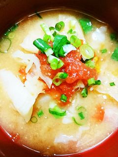 キャベツとトマトのお味噌汁-レシピのメイン写真