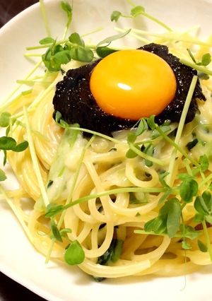 簡単美味♡海苔佃煮と豆苗のクリームパスタ-レシピのメイン写真