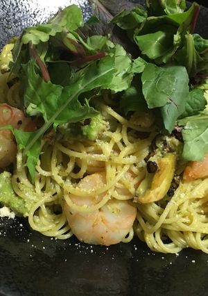アボガドとエビのジェノベーゼパスタ-レシピのメイン写真