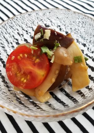 リコピン豊富なプチトマトとナスのゴマ合え-レシピのメイン写真
