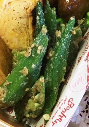 簡単！お弁当に麺つゆでオクラのごま和え☆-レシピのメイン写真