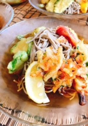夏野菜天のぶっかけそば-レシピのメイン写真
