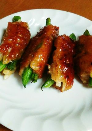 いんげんのひき肉ロール(減塩レシピ)-レシピのメイン写真