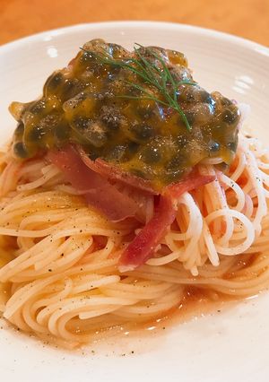 パッションフルーツソースの冷製パスタ-レシピのメイン写真