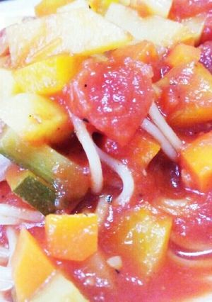 ミネストローネソースの冷製パスタ-レシピのメイン写真