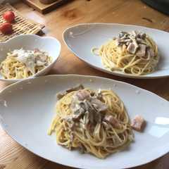 รูปของ 簡単で本格的なクリームソースのパスタ