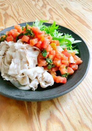 豚しゃぶサラダ☆青じそトマトだれ-レシピのメイン写真