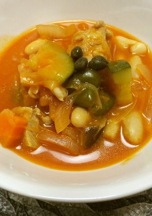 野菜ジュースで作るチキンビーンズ-レシピのメイン写真