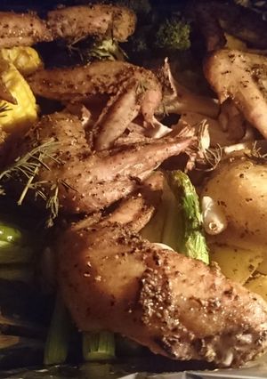 手羽先と野菜のスパイシーオーブン焼き-レシピのメイン写真