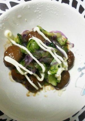 即席一品！ミートボールと野菜和え-レシピのメイン写真