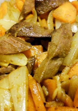レバー焼いてから、カレー炒め♪-レシピのメイン写真