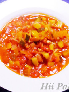 ミネストローネスープパスタ-レシピのメイン写真