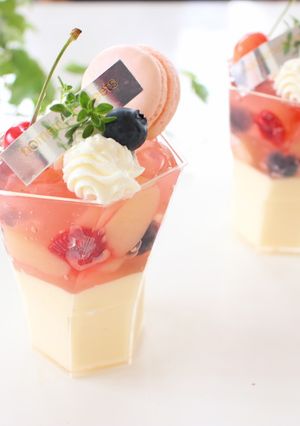 ピーチジュレバニラババロア-レシピのメイン写真