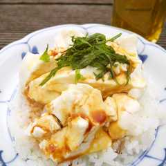 รูปของ お豆腐丼のオリーブオイルかけ