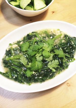 にんにくモリモリ！ほうれん草で青菜炒め☆-レシピのメイン写真
