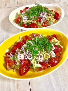 ヤリイカとトマトの冷たいパスタ-レシピのメイン写真