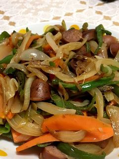 簡単香ばしい ソーセージ野菜炒め-レシピのメイン写真