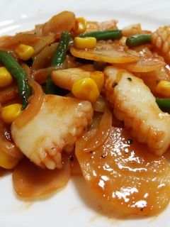 オイスター&野菜ジュース☆イカじゃが炒め-レシピのメイン写真