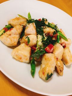 柔らか鶏胸肉の梅しそチーズ炒め-レシピのメイン写真