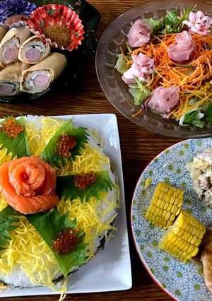 誕生日 母の日　ちらし寿司ケーキ-レシピのメイン写真