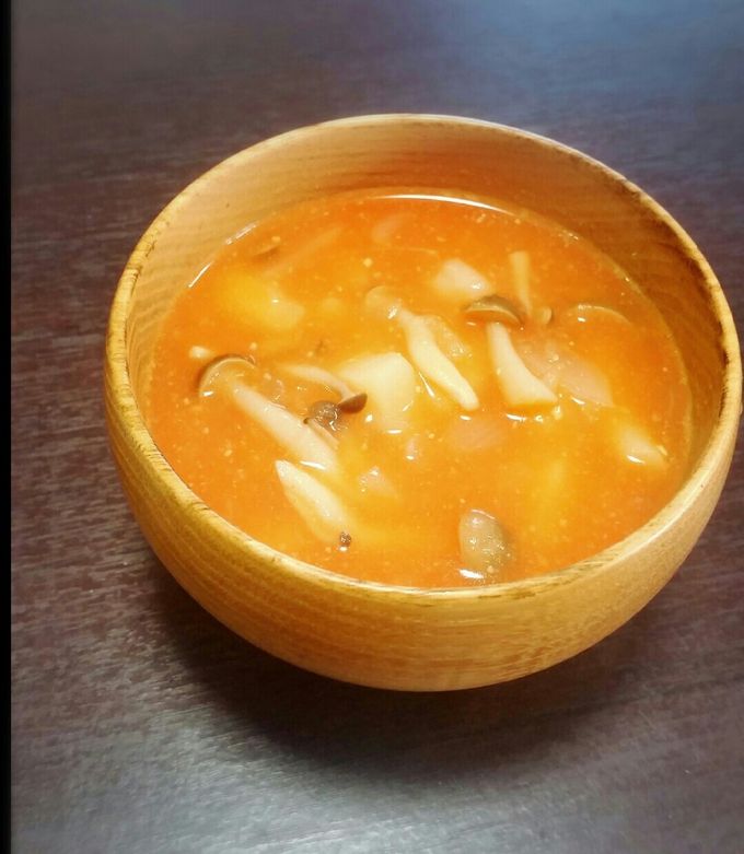 野菜ジュースで味噌バタースープ-レシピのメイン写真