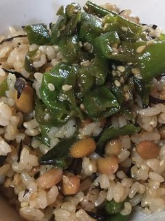 納豆とししとうの味噌炒めのご飯-レシピのメイン写真