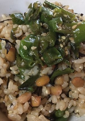 納豆とししとうの味噌炒めのご飯-レシピのメイン写真