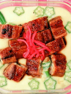 ぷるん♪とスタミナ!オクラと鰻の茶碗蒸し-レシピのメイン写真