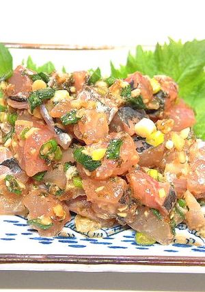 大葉にんにく醤油の大葉で!鯵のたたき-レシピのメイン写真