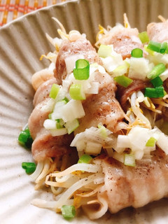 レンジで簡単!もやし豚バラロール☆-レシピのメイン写真