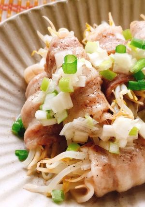 レンジで簡単！もやし豚バラロール☆-レシピのメイン写真