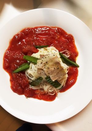 カッペリーニ風 冷たいトマトそうめん-レシピのメイン写真