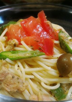 トマトとオクラのペペロンチーノ冷製パスタ-レシピのメイン写真