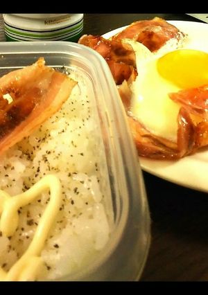 簡単朝ご飯♪ベーコンエッグ☆-レシピのメイン写真