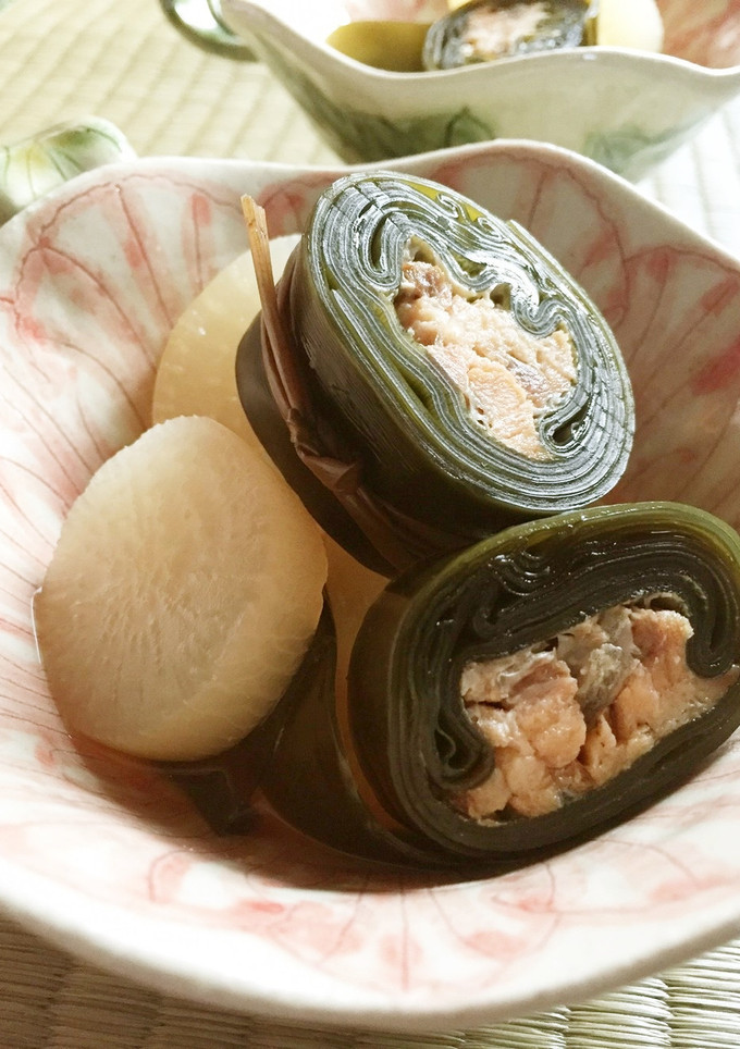 リメイク 昆布巻き(鮭昆布巻き)と大根煮-レシピのメイン写真
