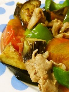 さっと簡単♪夏野菜の焼肉のタレ炒め-レシピのメイン写真