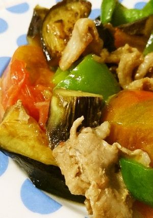 さっと簡単♪夏野菜の焼肉のタレ炒め-レシピのメイン写真