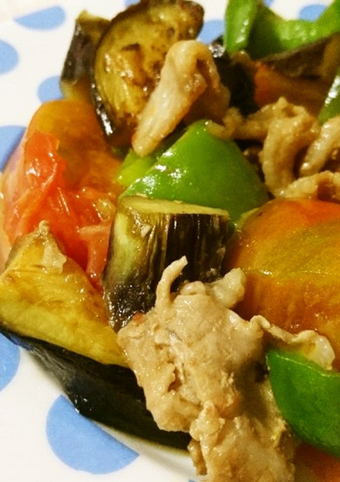 さっと簡単♪夏野菜の焼肉のタレ炒め-レシピのメイン写真
