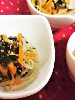 ヘルシー【もやしとワカメのゴマポン酢】-レシピのメイン写真