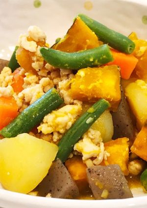 鶏挽肉とほっくり野菜の炒め炊き-レシピのメイン写真