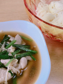 簡単☆豚肉でつけ汁そうめん-レシピのメイン写真