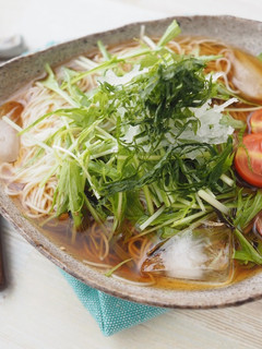 パリッと冷やし水菜そうめん-レシピのメイン写真